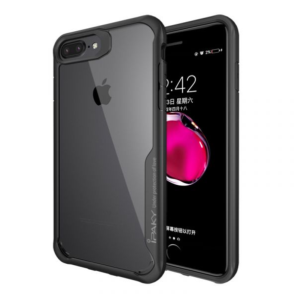 iPaky Leku Clear černý obal pro Apple iPhone 7 Plus / 8 Plus