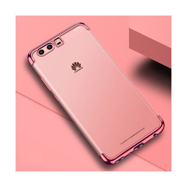 Čirý silikonový obal s barevnými okraji ZHO RareEdge pro Huawei P10 - Rose Gold