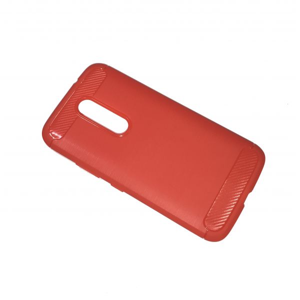 Brushed Rubber silikonový obal pro Lenovo Moto M - Červená
