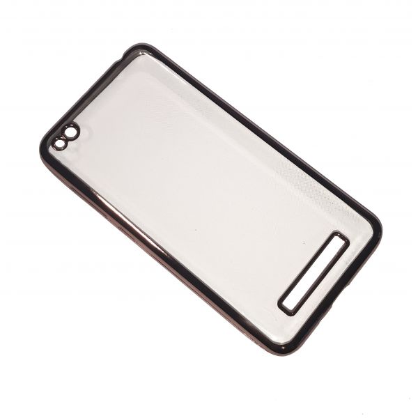 Crystal Clear čirý silikonový obal s barevnými okraji pro Xiaomi Redmi 4A - Rose Gold